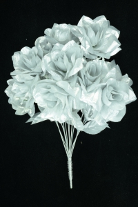 Silver Micro Peach Open Rose Bush x12 (Lot of 1) SALE ITEM